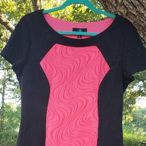 Black & Coral fitted sheath dress BNWT
